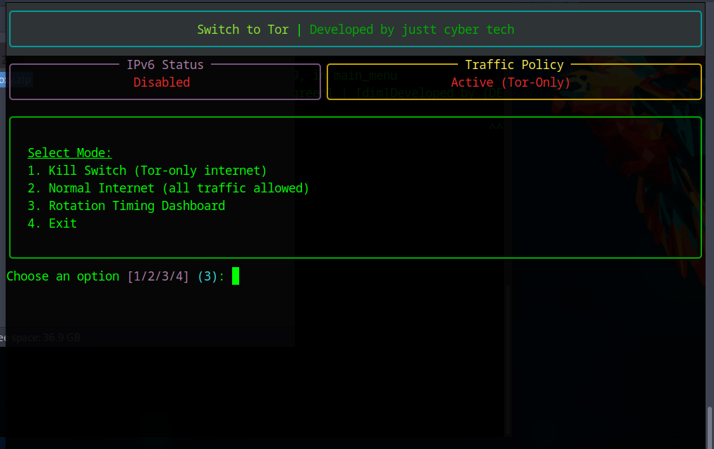 Switch To Tor Screenshot